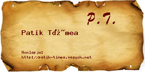 Patik Tímea névjegykártya